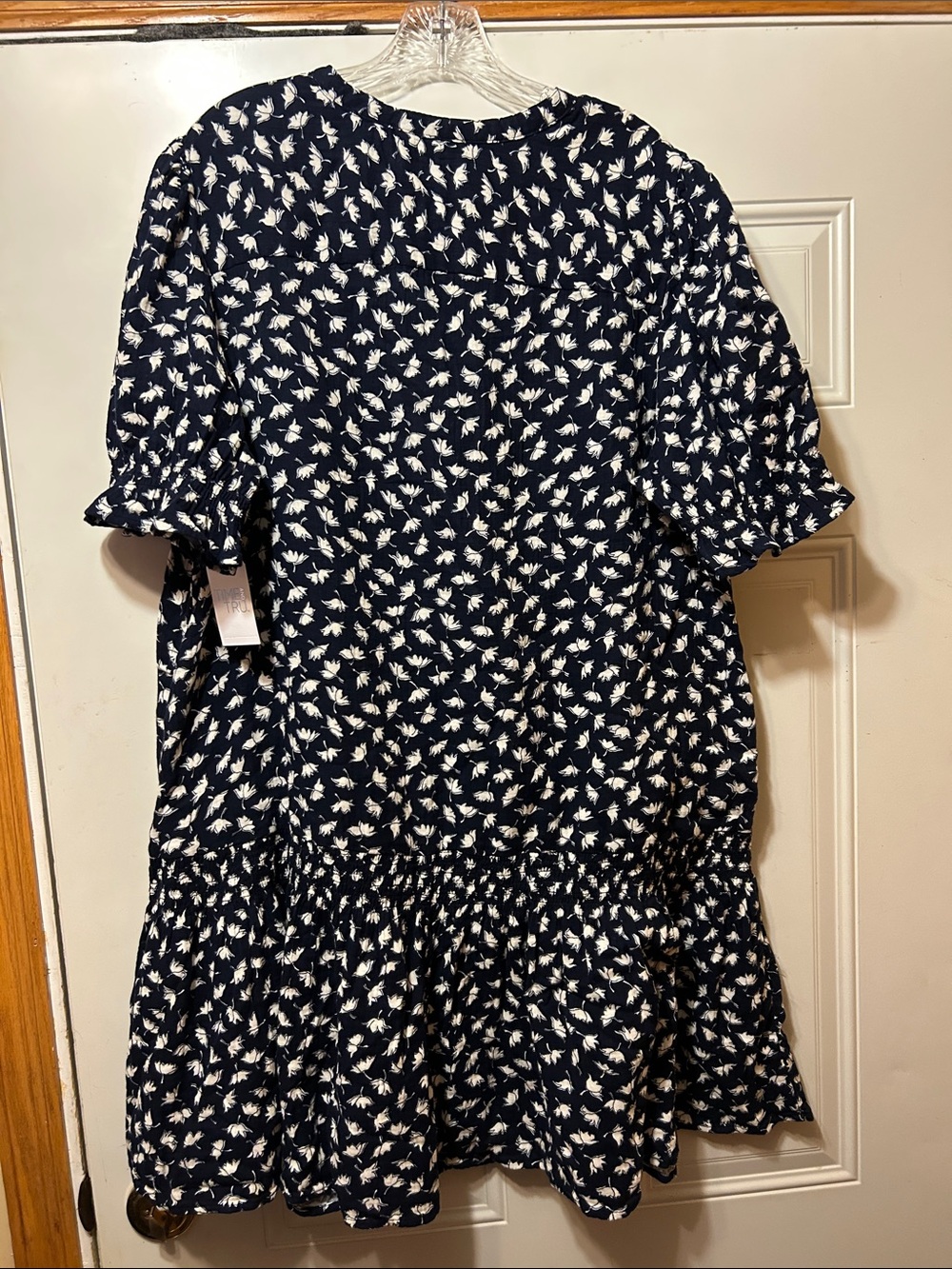Time and Tru Navy Dress with White Floral Print XXXL NWT - Picture 3 of 4